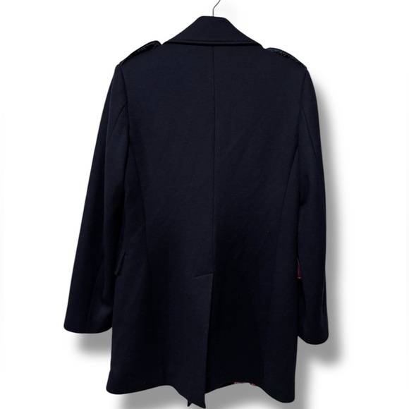 Holland Esquire Stylish Black Wool Double Breasted Peacoat Vibrant Lining Medium - Picture 4 of 11